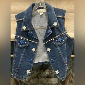 DALLAS COWBOY Denim Vest with Star Accents